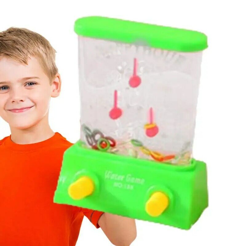 Gioco d'acqua portatile Set Arcade in miniatura sensoriale piccoli giochi di macchine Arcade giocattoli a motore fini giocattoli educativi acqua per hobby retrò