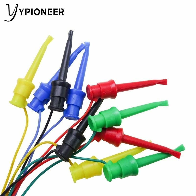 YPioneer 10PCS Dupont Male/Female to Test Hook Clips Silicone Jumper Wires Tester for Electrical Testing P1534 P1535