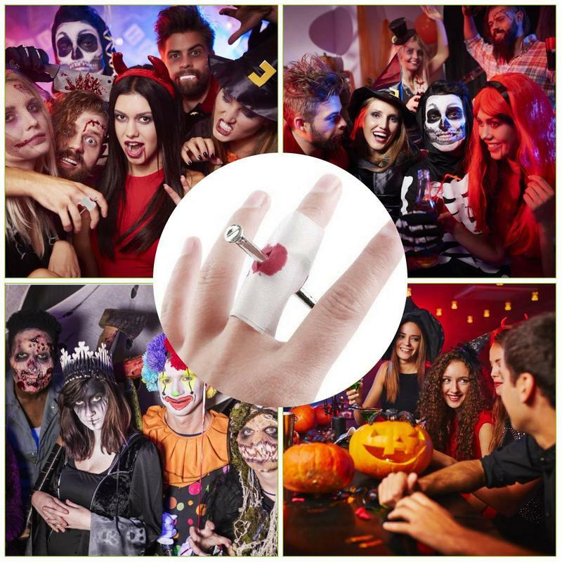 Lelucon kuku melalui jari kreatif Halloween mainan Prank kuku berdarah Prank jari untuk pesta Prank hari April dan