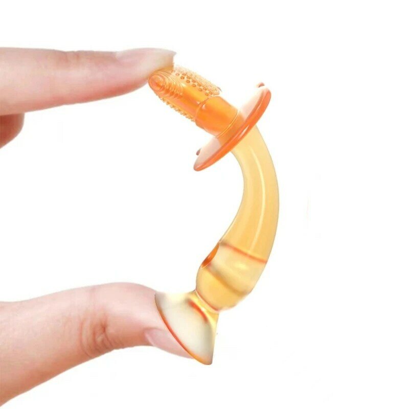 77HD dentizione antidolorifico giocattolo massaggiagengive in silicone neonato molare giocattolo da masticare orso dentizione