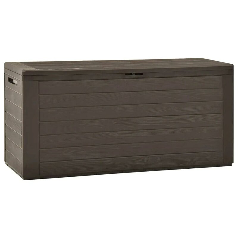 Outdoor Patio Storage Box Outside Garden Deck Cabinet Furniture Seating Brown 45.7"x17.3"x21.7"