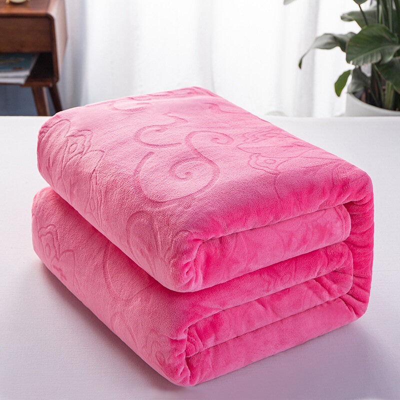 Textile City Europe Style Faux Cashmere Flannel Blanket Bedspread Embossed Towel B&B Sofa Decorate Throw Comfy Acrylic Bedsheet