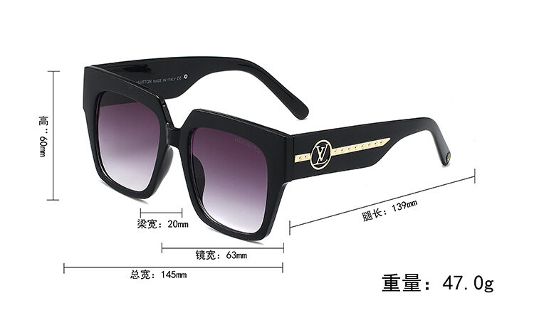 2024 New Fashion Sunglasses Men Sun Glasses Women Metal Frame Black Lens Eyewear Driving Goggles UV400 A10