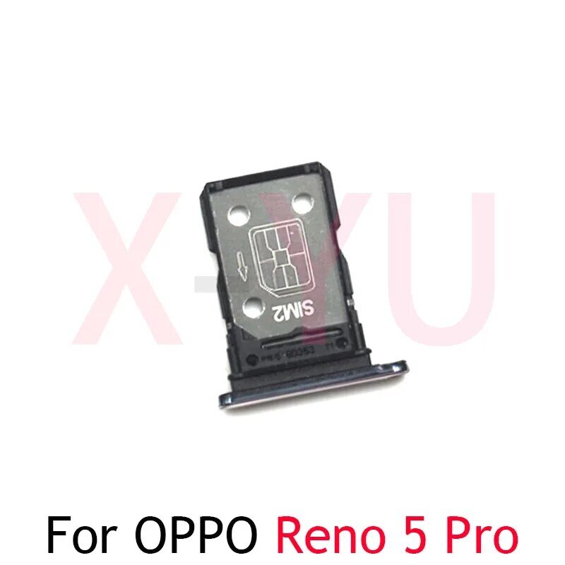 Cartão Sim Slot Tray Holder, soquete do leitor de cartão, peça de reposição para OPPO Reno5, Reno 5 Pro, 10pcs