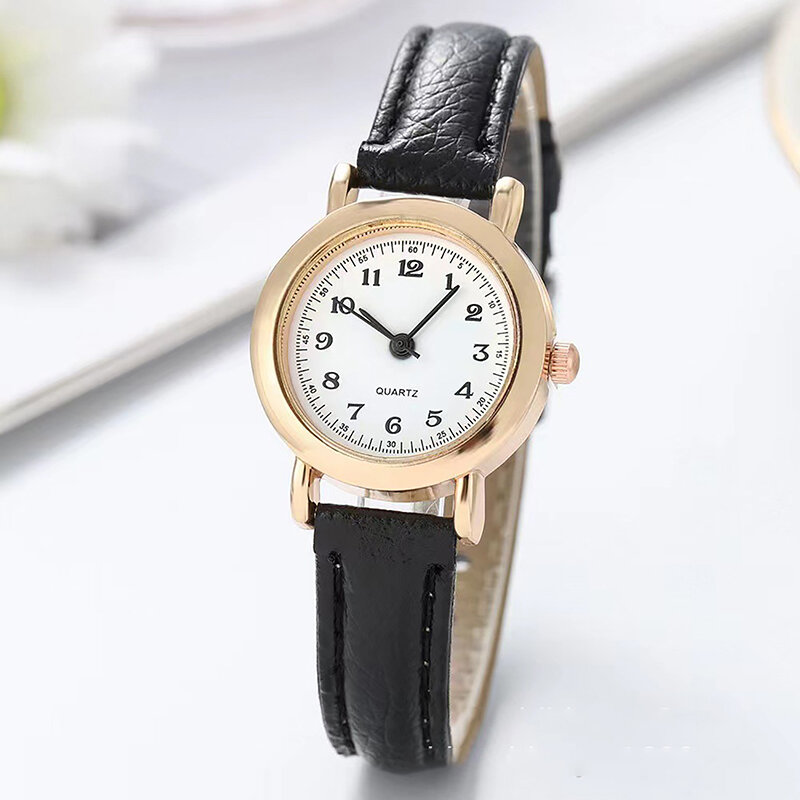 Wykwintny mały zegarek sukienka damska Retro skórzany damski zegarek damski marka moda Mini Design para zegarek zegarek damski