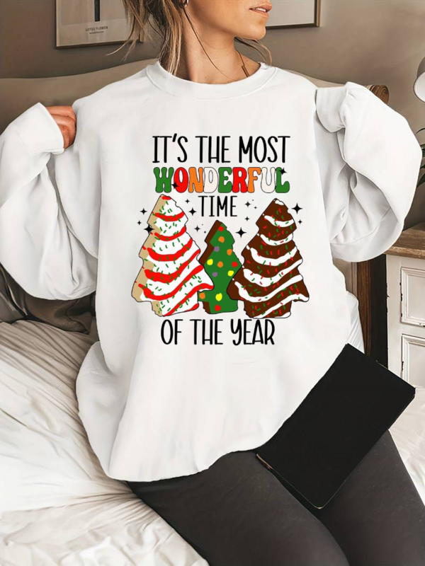 Pullover Sweatshirt feminino, Roupas de Natal, Y2K