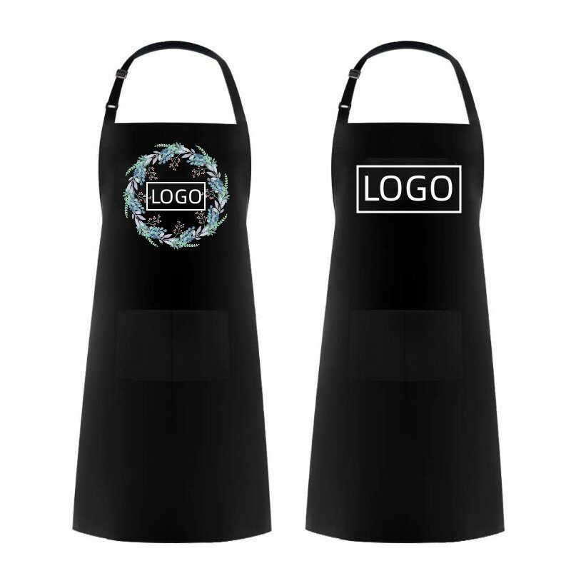 1 buah Logo kustom dapat disesuaikan leher gantung aksesoris rumah dapur memasak barbekyu pakaian kerja bunga celemek pembersih manikur