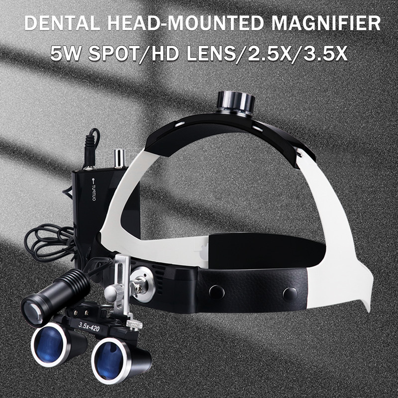 Lampada frontale a LED dentale per occhialini binoculari luminosità 5W Spot regolabile lampada frontale da laboratorio dentale faro chirurgico