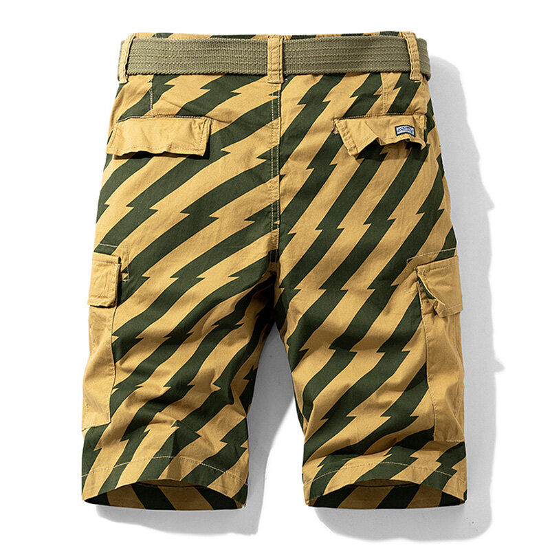Pantalones cortos de algodón a rayas para hombre, Bermudas informales con bolsillos, moda de primavera, envío directo
