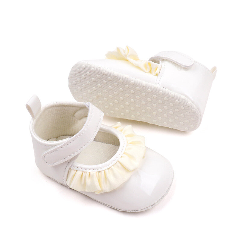 Noworodki dziewczynki buty 0-18M Pu skóra buty dla małego dziecka miękka podeszwa antypoślizgowa niemowlę księżniczka buty pierwsze chodziki Zapatos Bebe