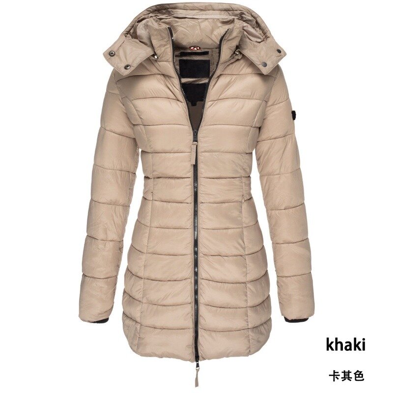 Feminino comprimento médio fino algodão terno quente casaco feminino algodão terno