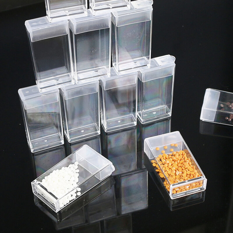 Kotak penyimpanan bor 32/44/64/84/120, wadah manik-manik penyimpanan aksesori alat lukisan berlian botol bentuk persegi
