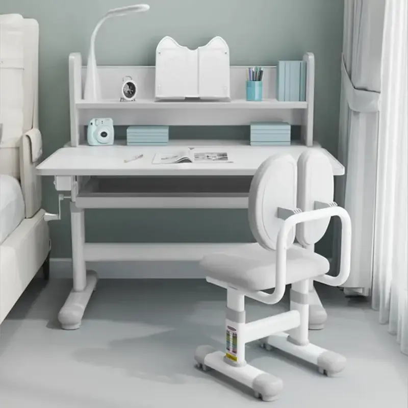 어린이 책상 및 의자 세트, 높이 조절 가능, 기울어진 책상, 어린이 공부 테이블, 서랍이 있는 학교 기능성 필기 책상