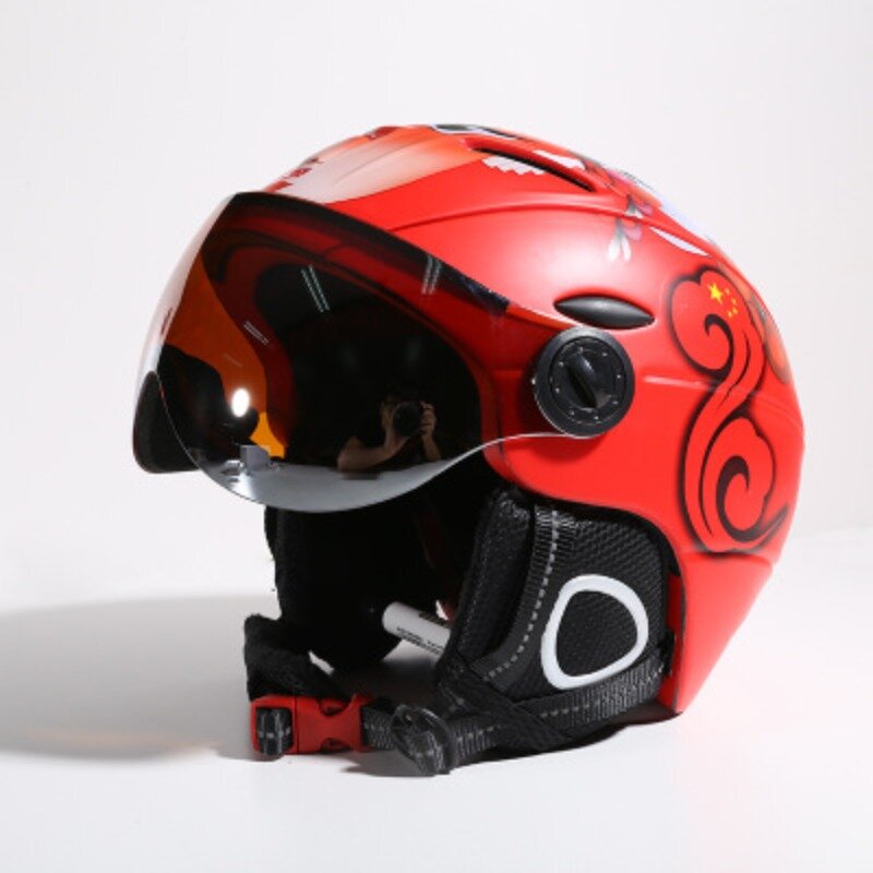 Skiing Helmet with Goggles Winter Adjustable Outdoor Sports Ski Helmet Safety Skiing Snowboard Snow Skateboard Helmets