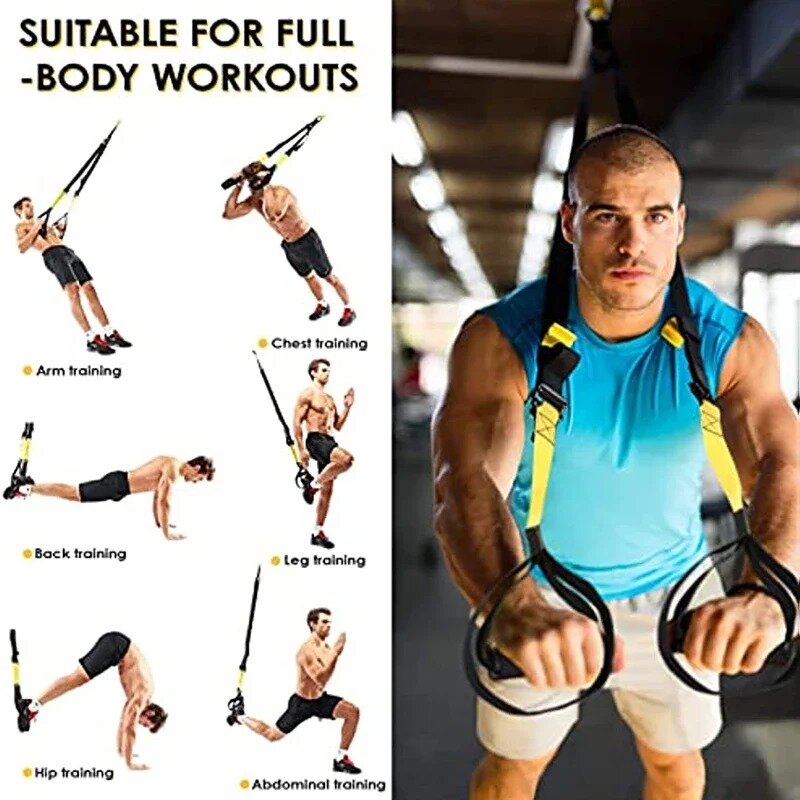 Banda de entrenamiento de suspensión para Fitness, Tensor Trx profesional de fuerza, cinturón de Yoga ajustable, montaje en pared