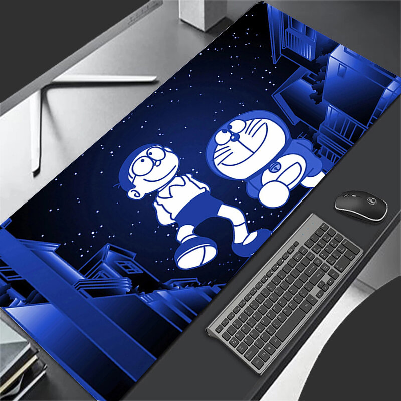 Grande Kawaii Mouse Pad para Laptop, Tapete, Tapete, Tapete, Teclado, Escritório, Borracha, Durável, Macio, Doraemon, XXL, Jogo, Acessórios