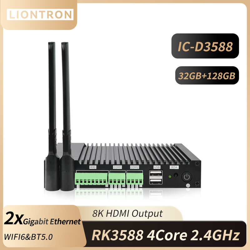 Liontron-シングルボードコンピューターic-d3588, 32GB,アルミニウム合金ハウジング,wifiモジュール256g emmcモジュール,ddr4,Rockchip rk3588