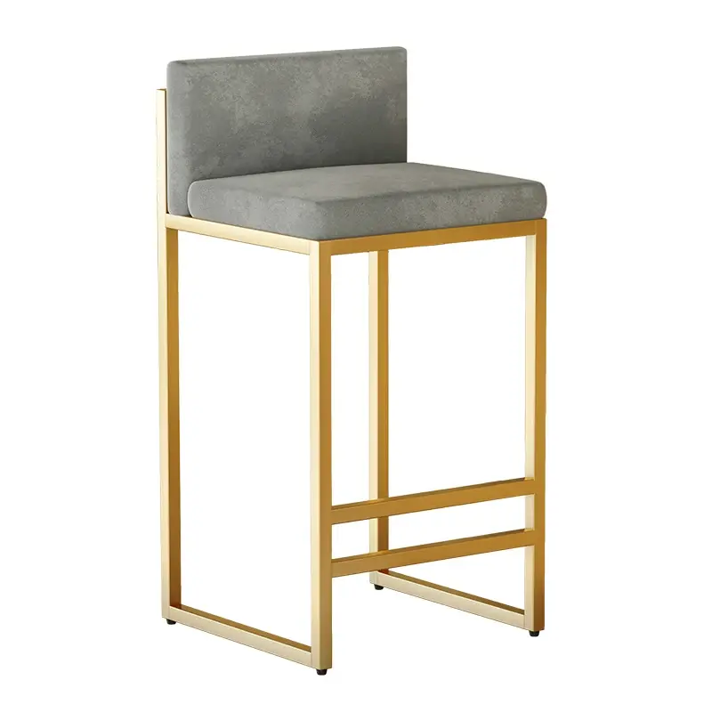 Дизайнерское барное кресло в скандинавском стиле, металлическая простая Золотая кофейная искусственная кожа, серый остров, сандалии, Cadeira Stuhl, мебель для балкона HD50BY