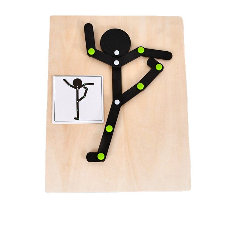 Montessori Wooden DIY Sport Wooden Man Puzzle Toys Boards Educational Game Early Learning Toy for Children Preschool Gifts