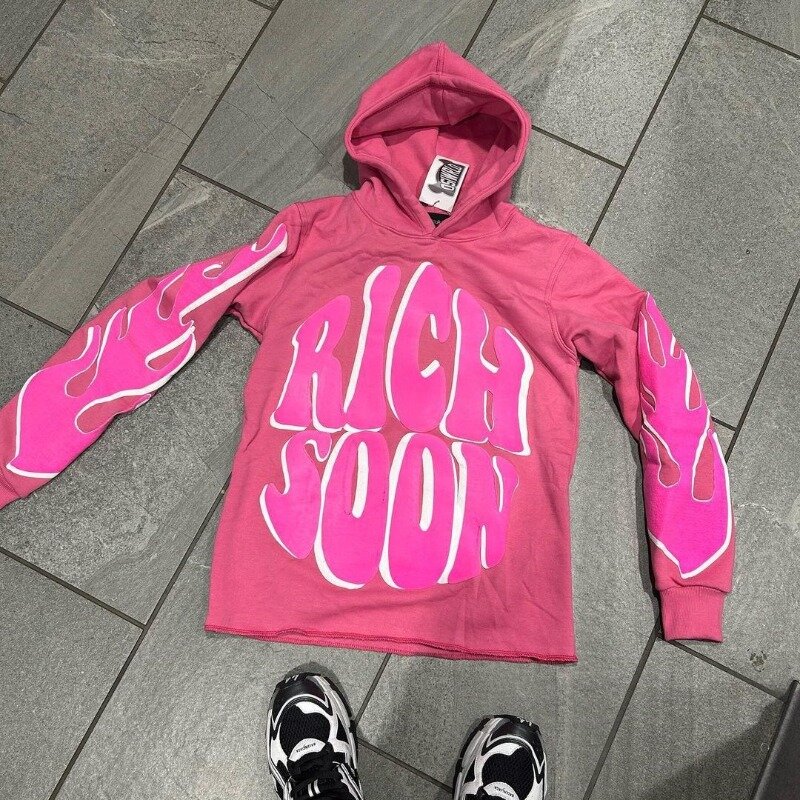 2023 Men's and Women's Loose Hooded Sweatshirts Street Personalized Trendy Brand Letter Printed Casual Loose Hooded Tops