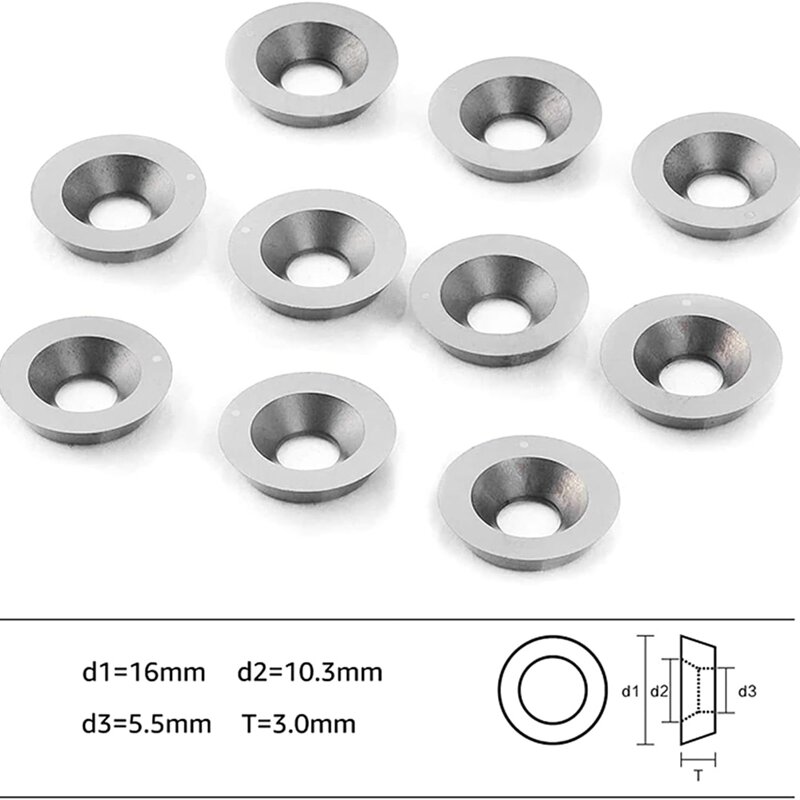 10Pcs 16X3.0Mm-30° Inserts Cutters Replacement For Lathe Wood Turning Finisher Hollower Tool Lathe Tools And Parts Accessories
