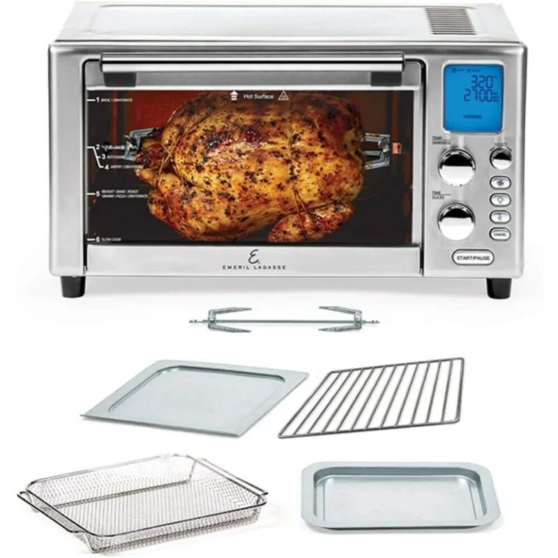 Air Fryer com Tecnologia Quick Cook, 12 Funções de Cozinha Pré-Definidas, Incluindo Asse Rotisserie, XL Capacidade, 360 °, 360 ° Broil Pizza, Pizza