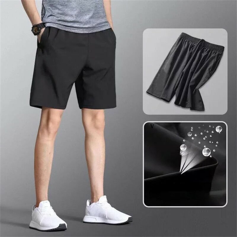 Men's Summer Cool Shorts Plus Size Sweatpants Casual Loose Running Basketball Sport Gym Fitness Training Workout Bottom Shorts