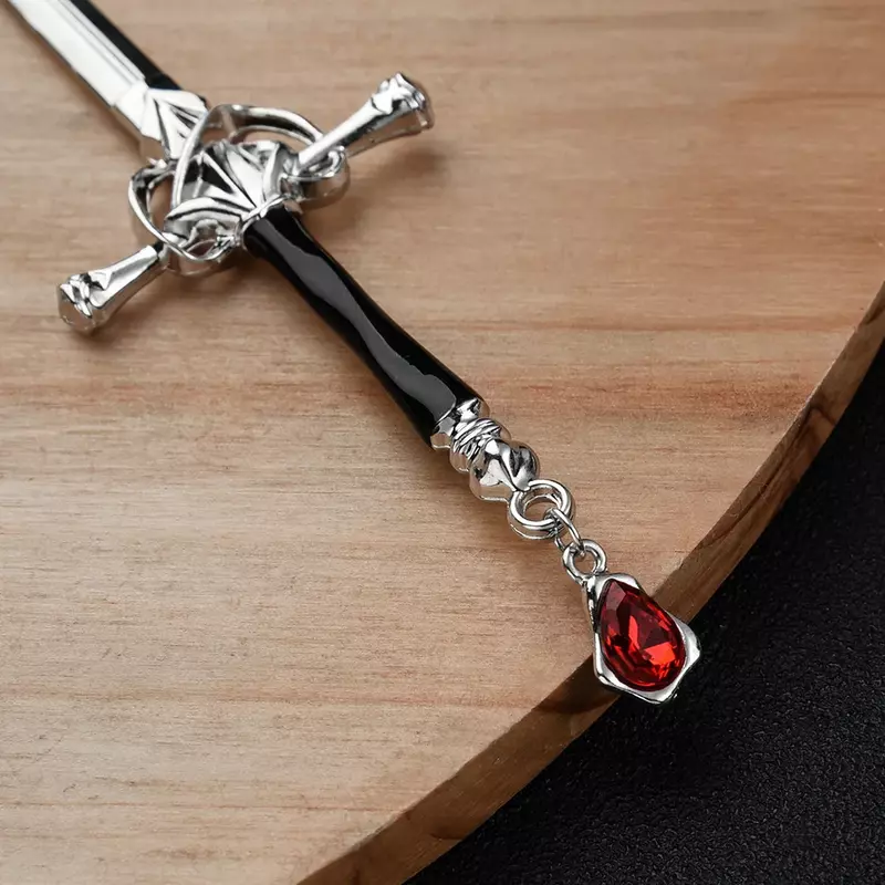 Creative Sword Ruby Pendant Hairpins Vintage Chinese Style Sword Hair Sticks Punk Hairpin Women Trendy Hair Pin Dish Accessories