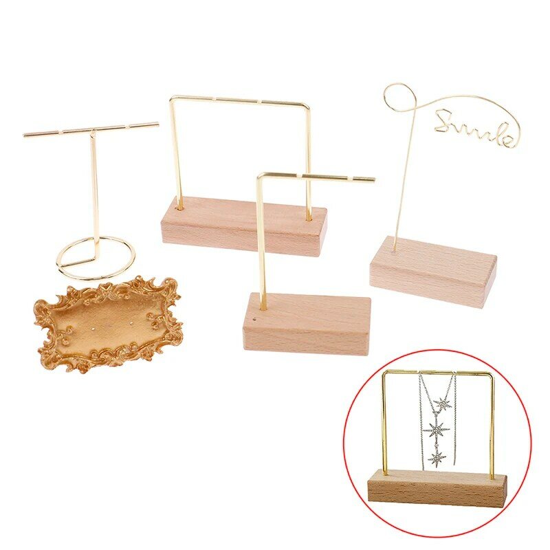 Organizzatore di gioielli cremagliera in legno appendiabiti per bracciali supporto per orecchini espositore per espositori per oggetti di piccole cose