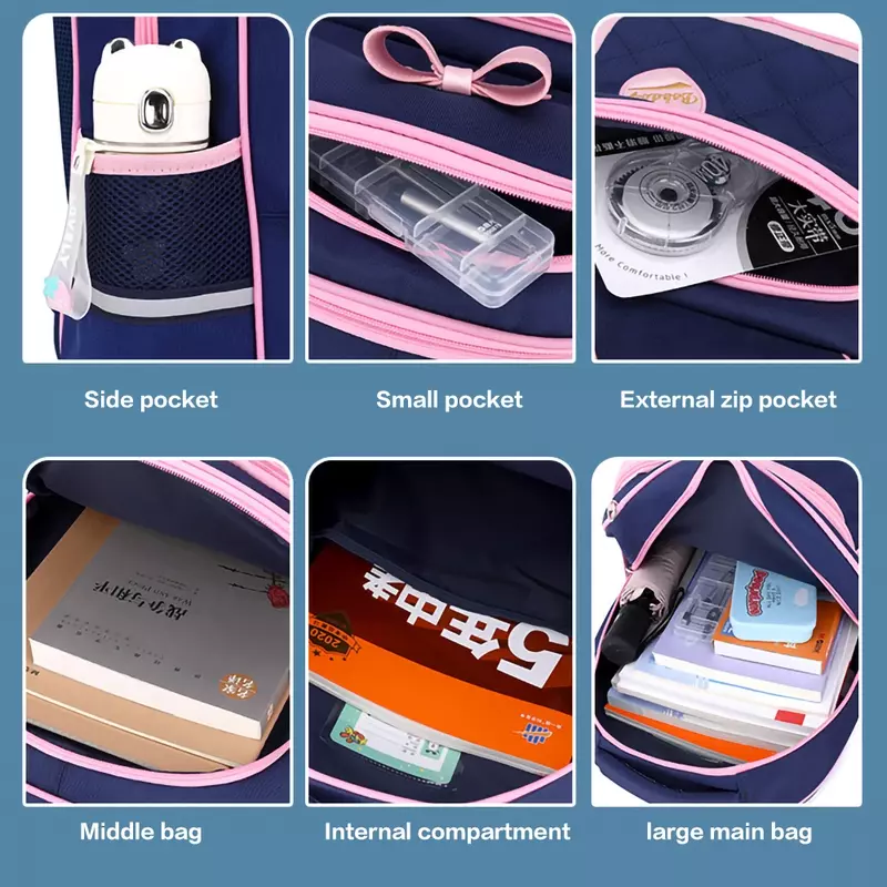 Bikab Schule Taschen für Mädchen Kawaii Rucksack Rucksäcke für Schule Jugendliche Mädchen Kinder Taschen für Mädchen Orthopädische Rucksack