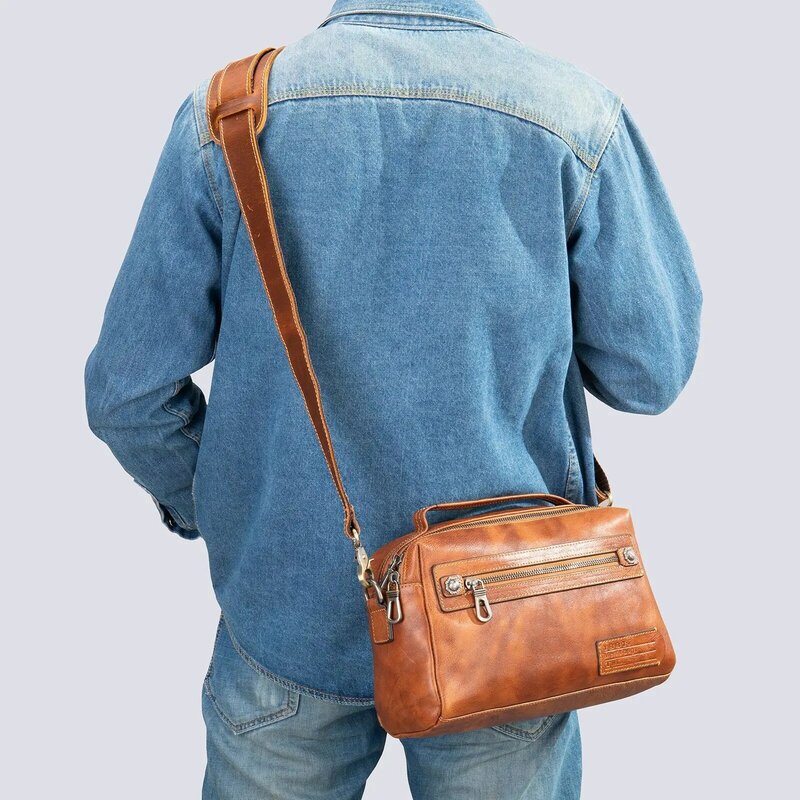 حزام من الجلد قابل للتعديل لحقيبة الكتف ، حقائب رسول طويلة للرجال ، Vintage