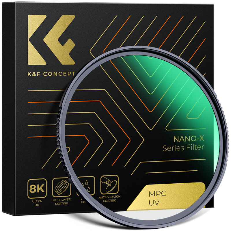 K & F Concept UV Filter Lens, Multi Coated Protection, Nanotech Coating, Ultra Slim, 49mm, 52mm, 58mm, 62mm, 67mm, 77mm, 86mm, 95 milímetros