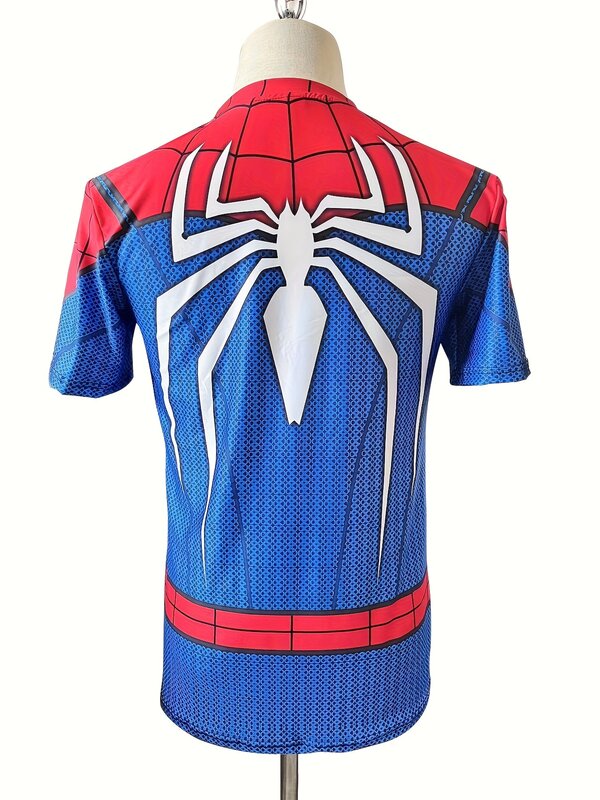 Male And Female High Elasticity Spider Tight Short Sleeved T-shirts Role-playing Sports Yoga Short Sleeved T-shirts