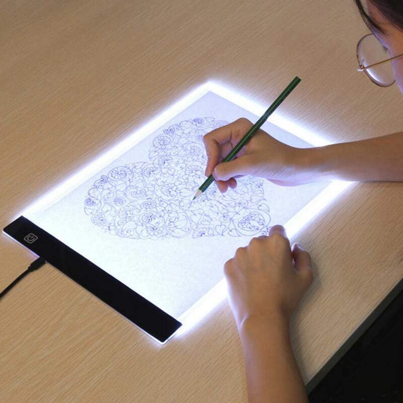A3 tablica do pisania regulowana jasność tworzenia obrazów zasilany LED USB deska do kopiowania podświetlana podkładka zestaw cyfrowych tabletek do rysowania