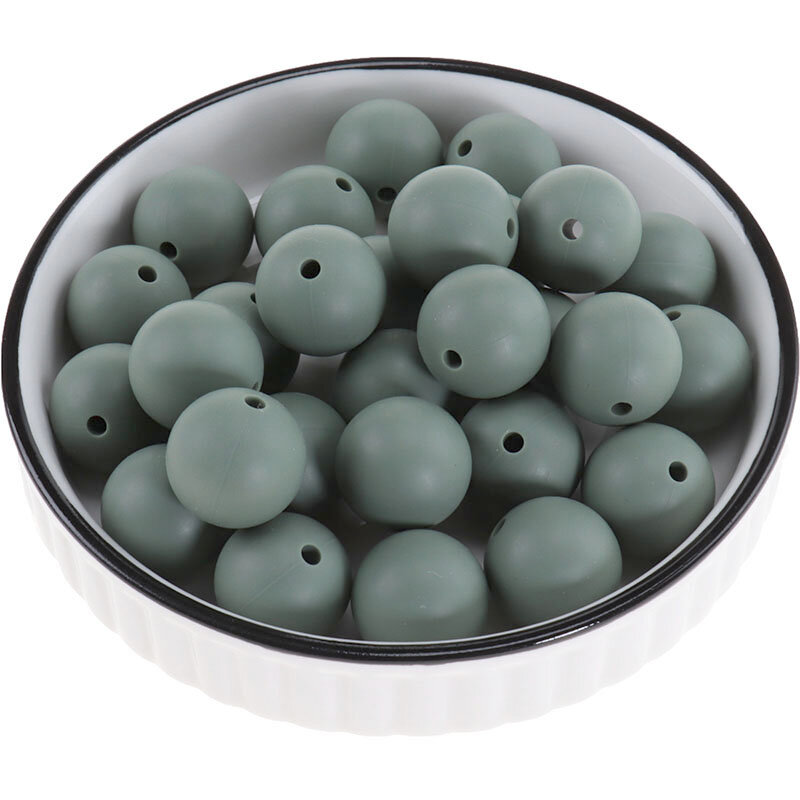 80pcs 12mm Silicone Round Beads Baby Teether Accessories BPA Free Newborn Items Teething Necklace Pacifier Chain New Color