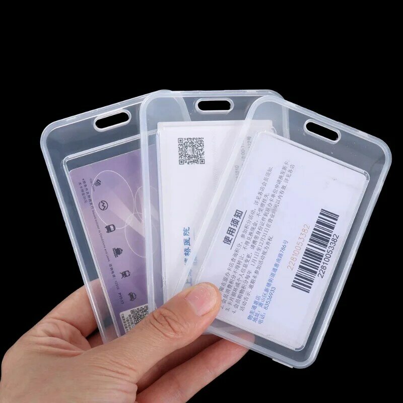 1-10 buah sarung kartu transparan tahan air tempat kartu Bus plastik siswa pelindung lengan kartu kredit Bank kartu ID