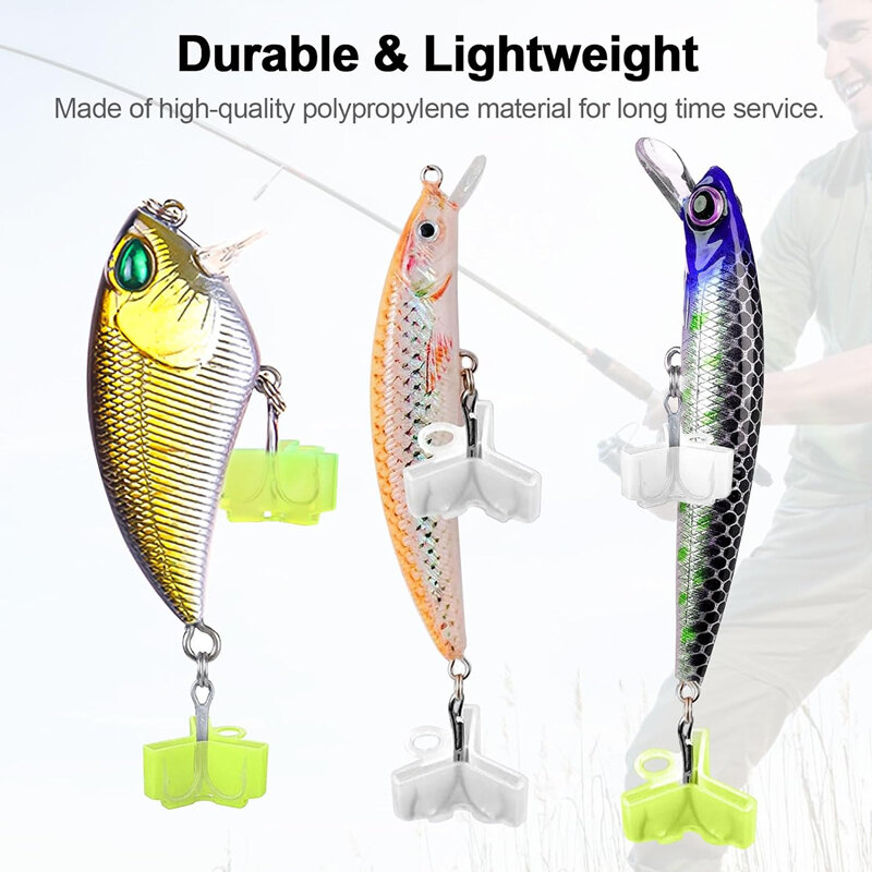 100-10 pezzi accessori leggeri con slot manicotti strumento durevole protezione Caps pesca fuori gancio copertura sicurezza Treble Fish Gear