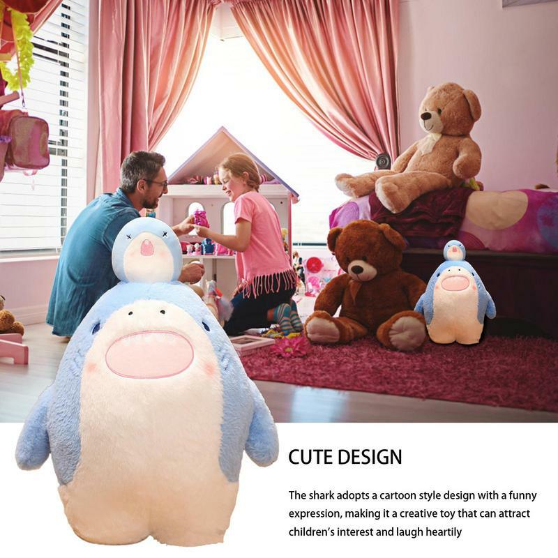 Cute Shark Plush Toy Soft Stuffed Animal Reading Pillow For Kids Doll Children's Kawaii Birthday Gift
