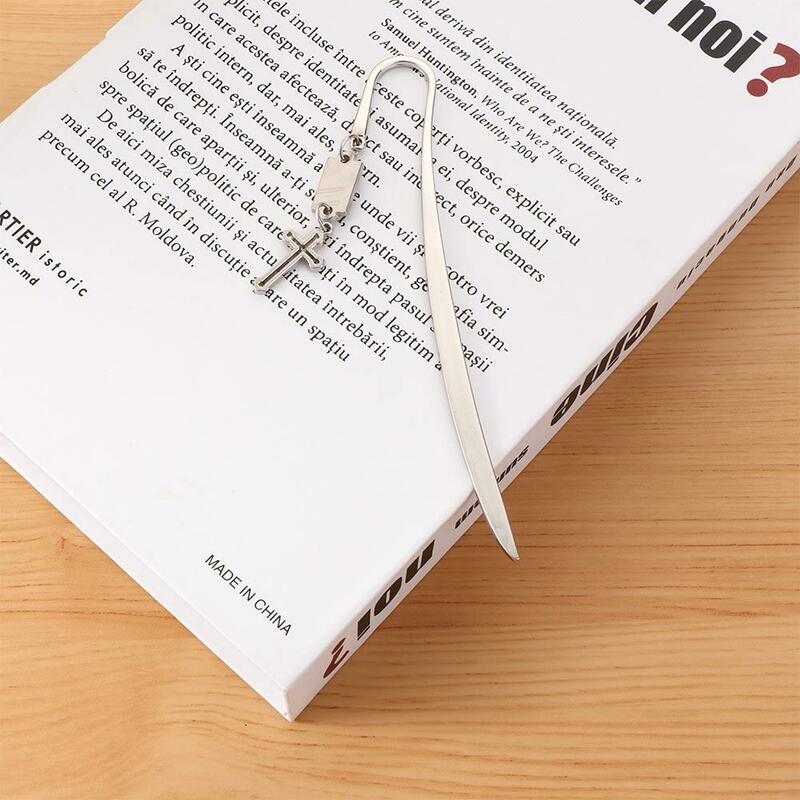 Open Letter Stick Tool Personalised Gift Reading Marking Metal Bookmarks Cross Bookmarks Letter Opener Cross Pendant Bookmarks