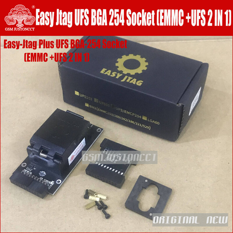 UFS BGA 254 soquete para fácil Jtag Plus caixa, UFS BGA, 254 soquetes adaptador, EMMC + UFS, 2 em 1, original, novo, 2022