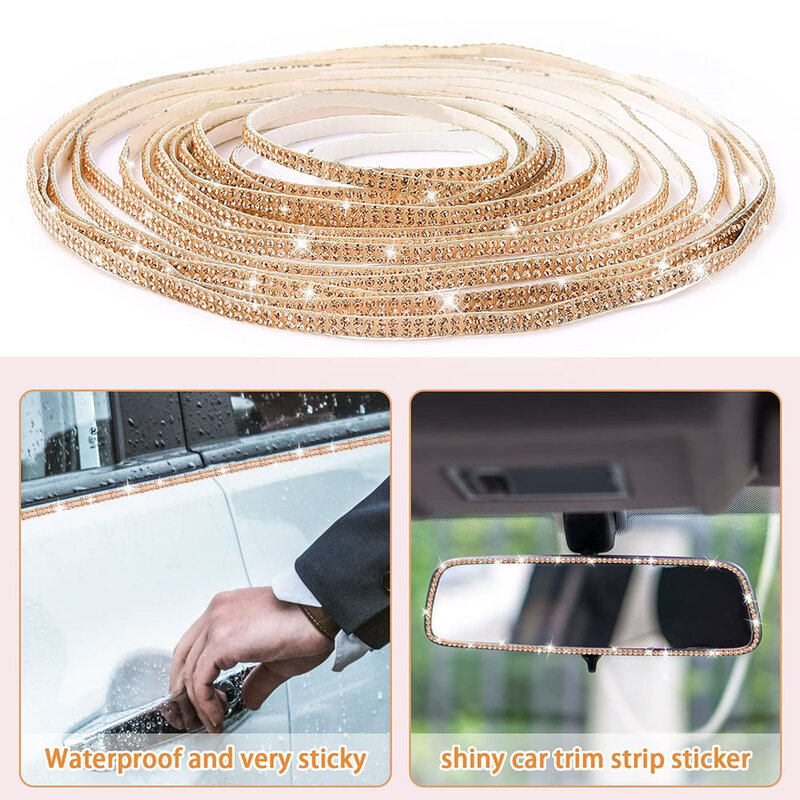 Impermeável elástico tiras macias flexíveis, cristal adesivo, strass adesivo, fita do diamante, 1 rolo, 4,5 m