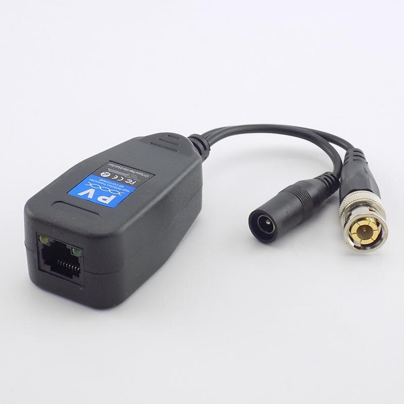 Conectores de transceptor de Video Balun de alimentación coaxial pasivo BNC, RJ45 BNC DC macho para cámara CCTV para HDTVI H2, 1 par, 2 pares, 5 pares