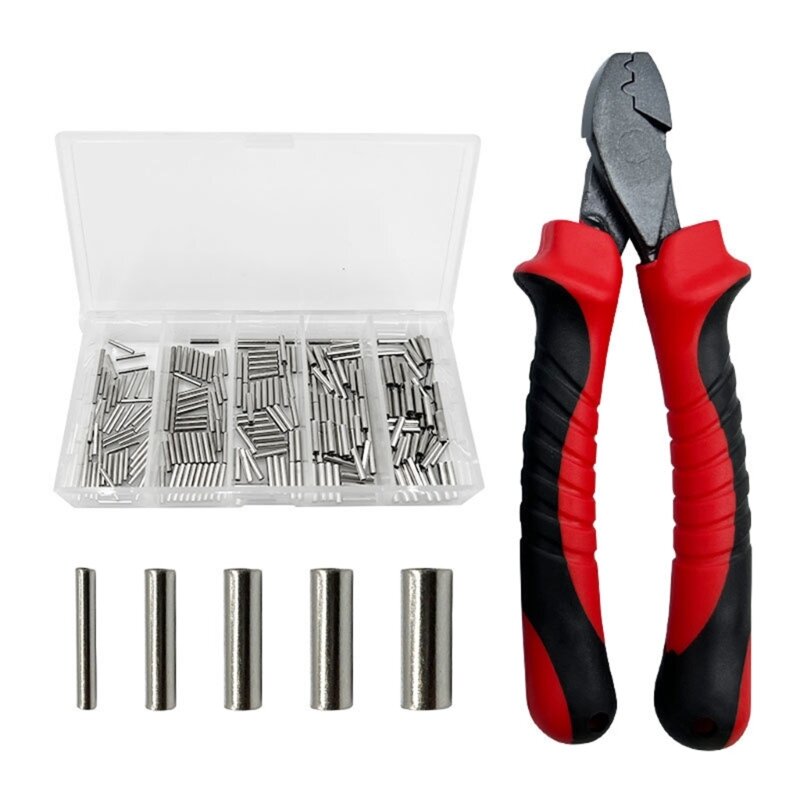 Wire Rope Crimping Tool Wire Rope Crimper Fishing Crimping Tool with Barrels Set