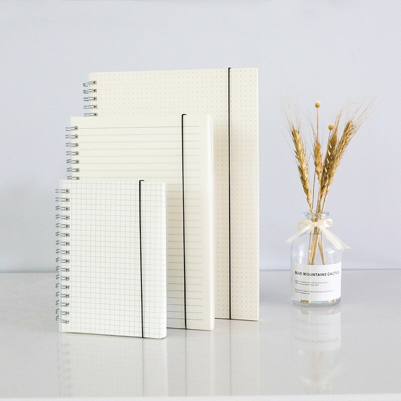 A6 A5 Spiral Book Coil Notebook To-Do Lined Dot Blank Grid Paper Journal Diary Sketchbook For School Supplies Stationery