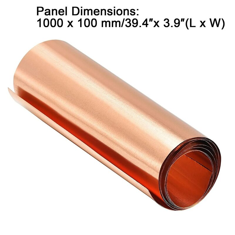 Copper Sheet Roll, Metal Foil Plate 1000mm x 100mm x 0.03mm