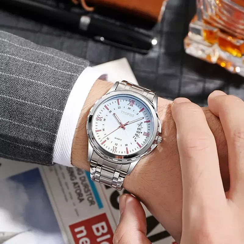 Мужские кварцевые часы, продажа, высокое качество, атмосферный синий календарь, профессиональный