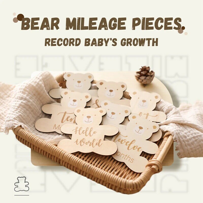 Bambino chilometraggio pezzo orso forma carina celebrazione della crescita accessori per neonati neonato 7 pezzi puntelli per fotografia anteriore e posteriore