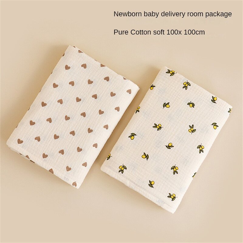 Cute Impresso Baby Swaddle Blanket para Meninos e Meninas, Ultra Soft Cotton Gauze, Toalha de banho absorvente, Baby Photo Props, Bedding Blanket