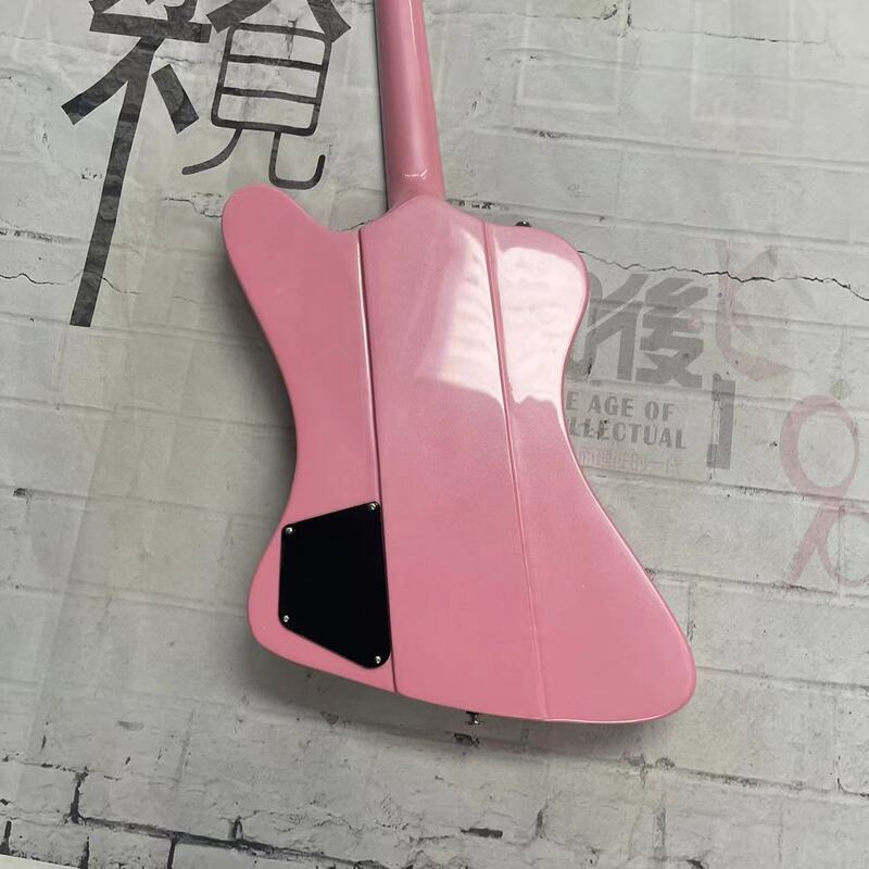 Guitarra elétrica com 6 cordas, corpo rosa, rosa, Fingerboard, Maple Wood Track, Real Factory Pictures, pode ser enviado com um