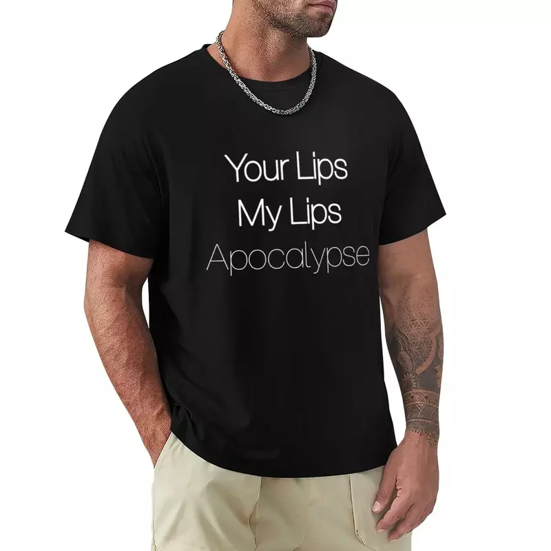 Camiseta do Apocalipse Masculina, Camiseta Seus Lábios Meus Lábios, Blusa Aduaneira, Roupa Estética, Tops
